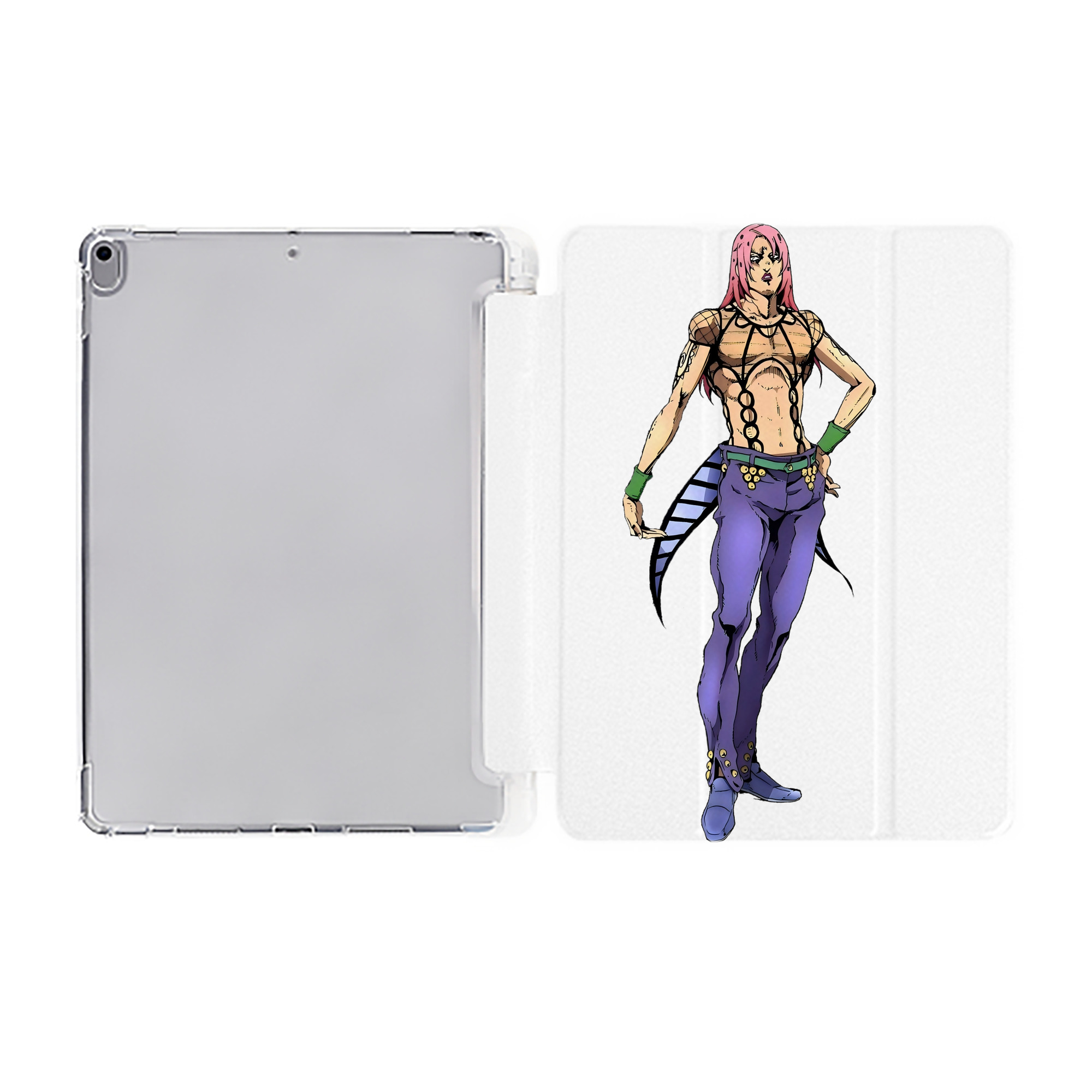 （画像用） ジョジョの奇妙な冒険 ビネガー?ドッピオ JoJo's Bizarre Adventure Vinegar Doppio IPad ケース ペン収納付き 三つ折りスタンド PUレザー×シリコン 対応機種9.5/10.5/10.9インチ